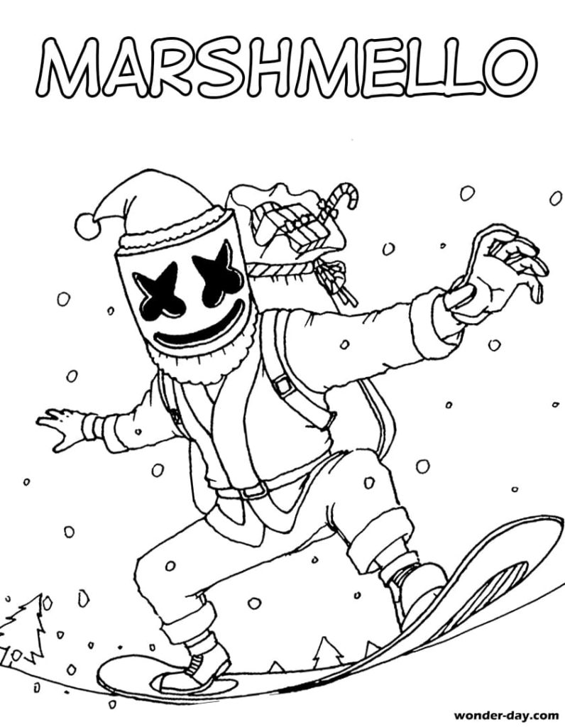 Marshmello Fortnite coloring pages. Print for free   WONDER DAY ...