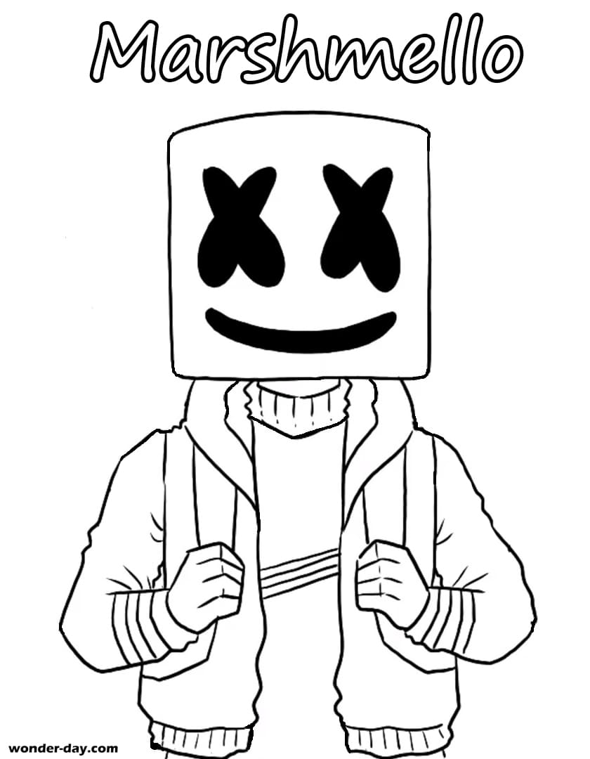Marshmello Fortnite coloring pages. Print for free | WONDER DAY