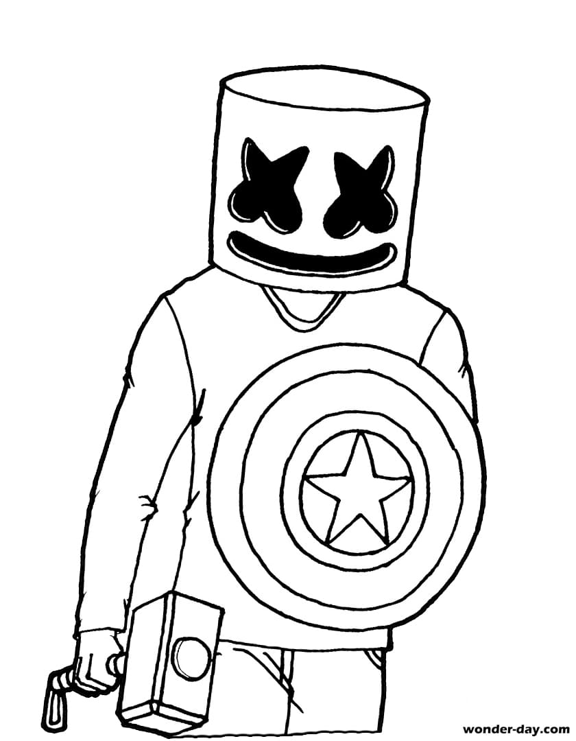 Marshmello Fortnite coloring pages. Print for free | WONDER DAY ...