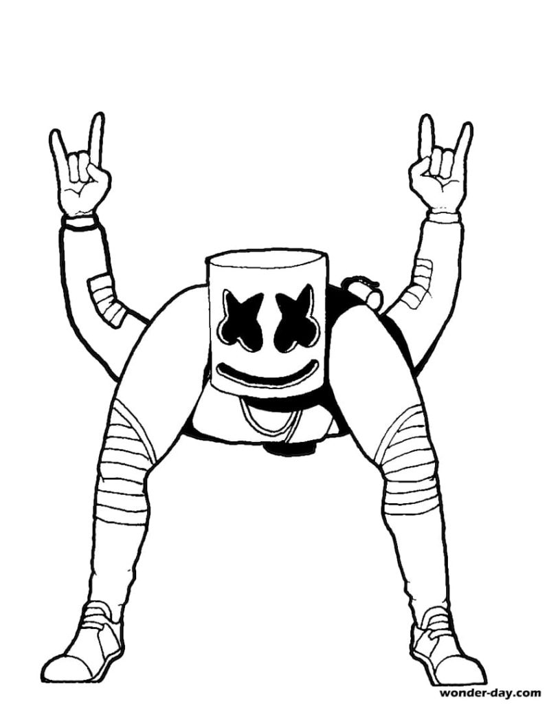 Marshmello Fortnite coloring pages. Print for free   WONDER DAY ...