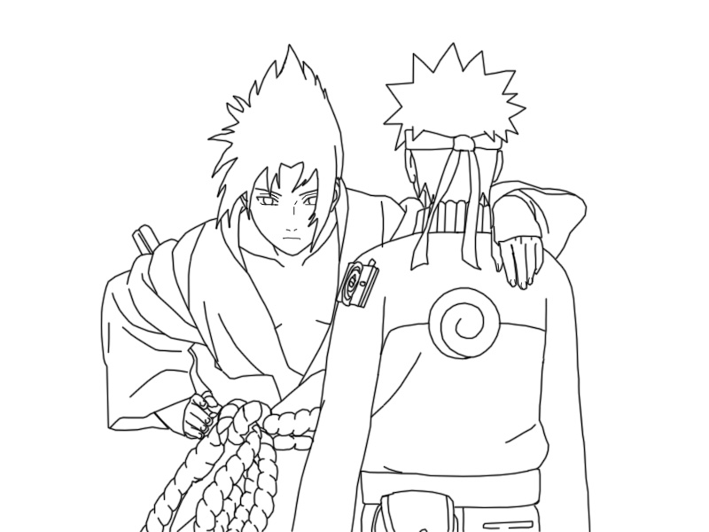 Naruto e sasuke desenho preto e branco