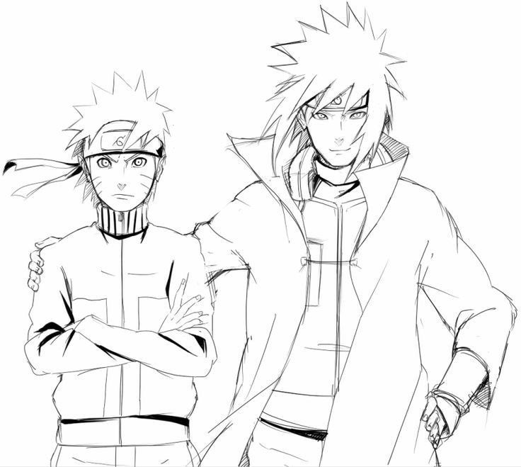 Página para colorir de Kushina, Naruto e Minato - Desenhos para colorir  gratuitos para imprimir