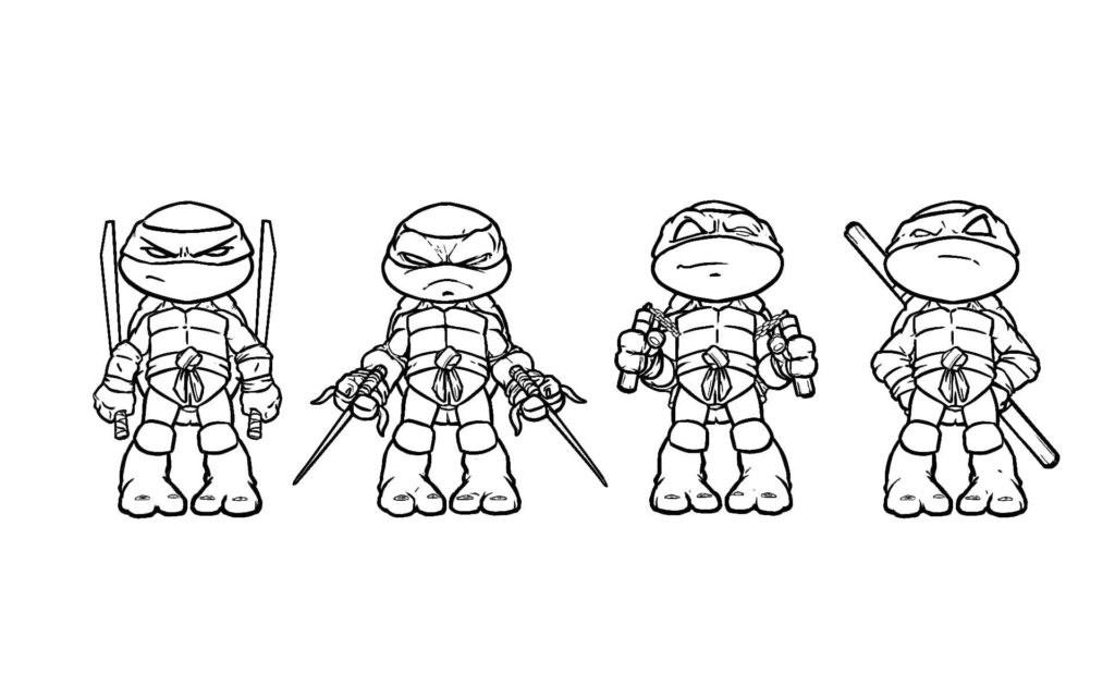 Dibujos de Tortugas Ninja para colorear