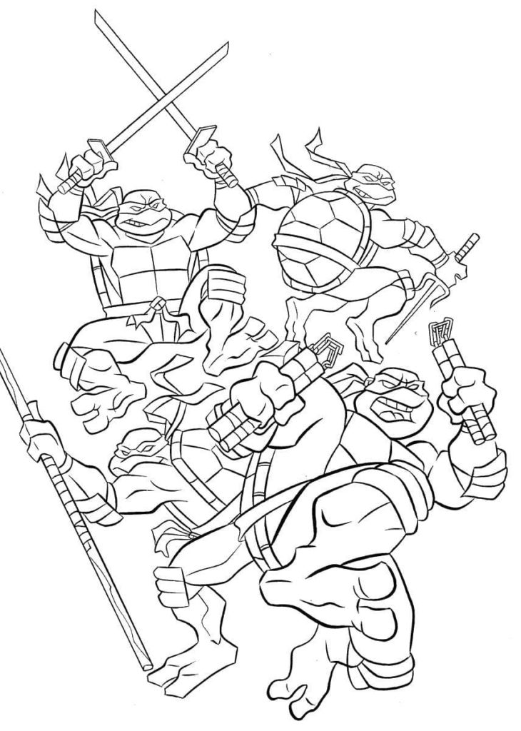 Desenhos de Tartaruga Ninja para Colorir
