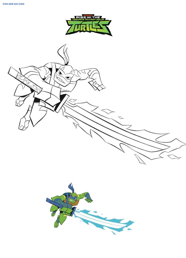 Dibujos de Tortugas Ninja para colorear