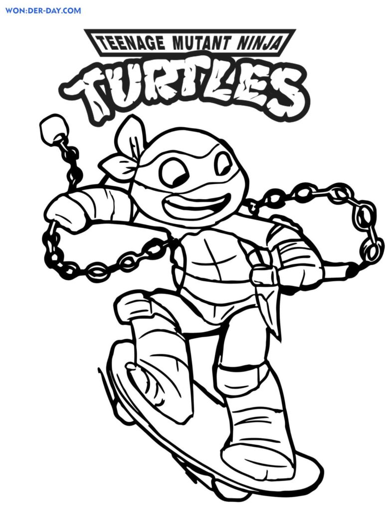 Dibujos de Tortugas Ninja para colorear