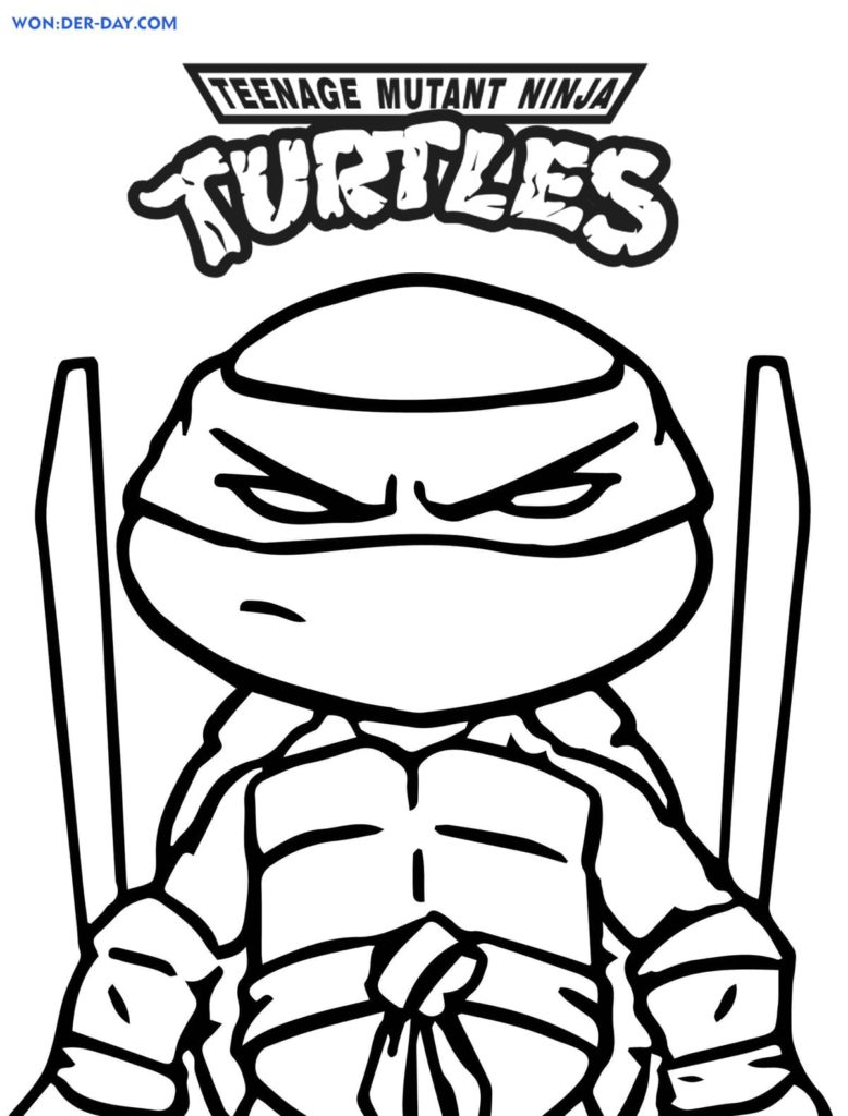 Dibujos de Tortugas Ninja para colorear - para imprimir gratis