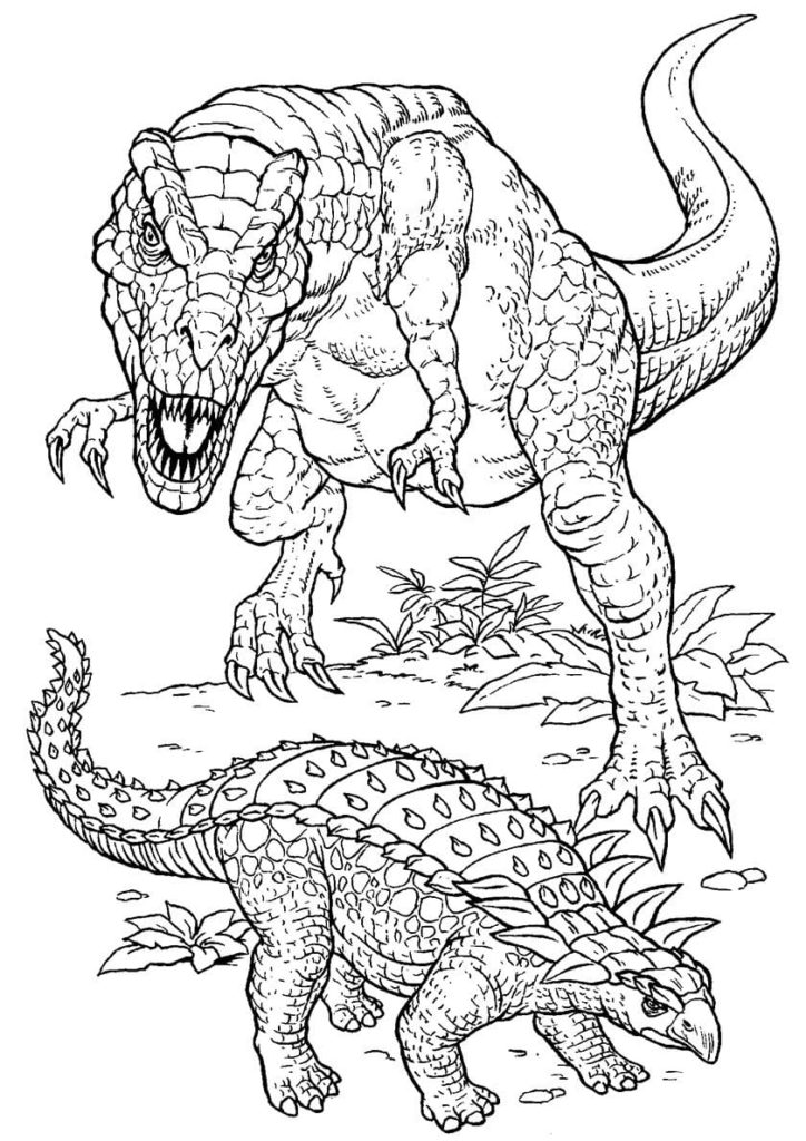Dibujos para colorear T Rex para imprimir gratis