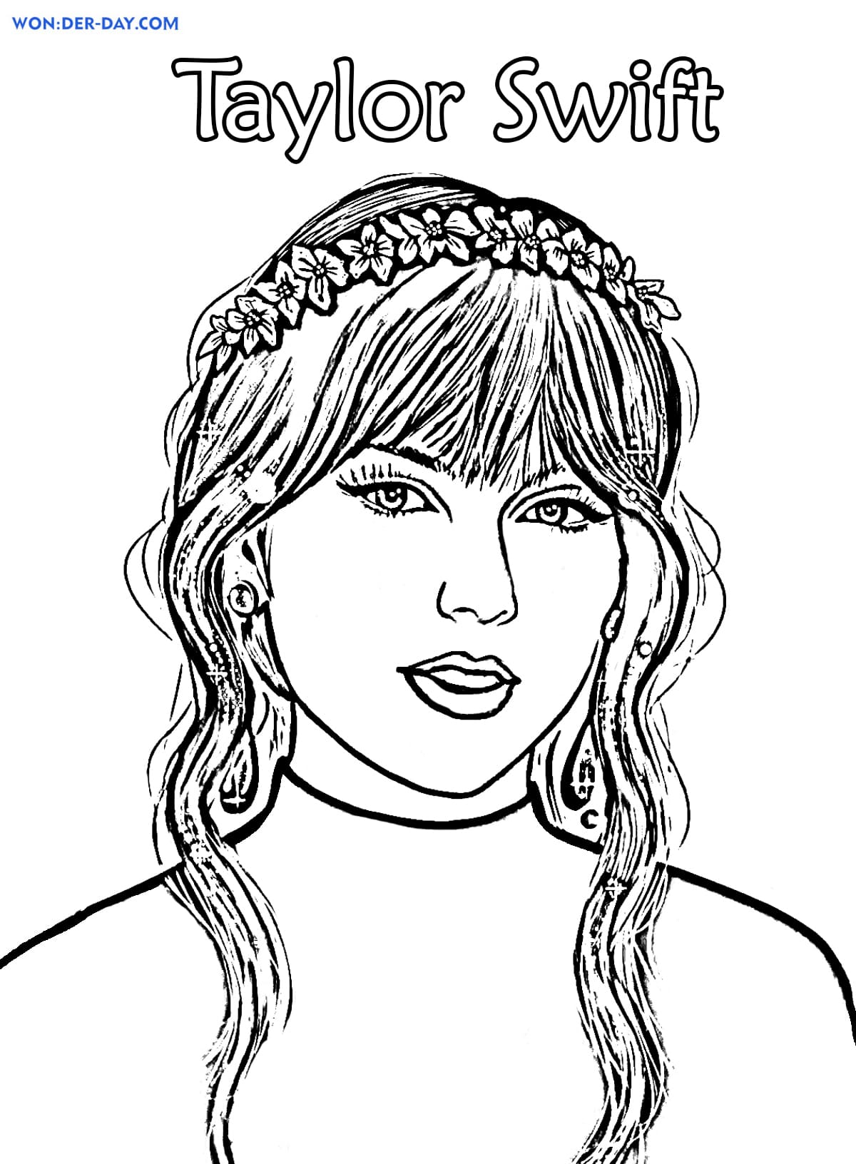 Taylor Swift Coloring Pages . Print for Free  WONDER DAY — Coloring pages  for children and adults