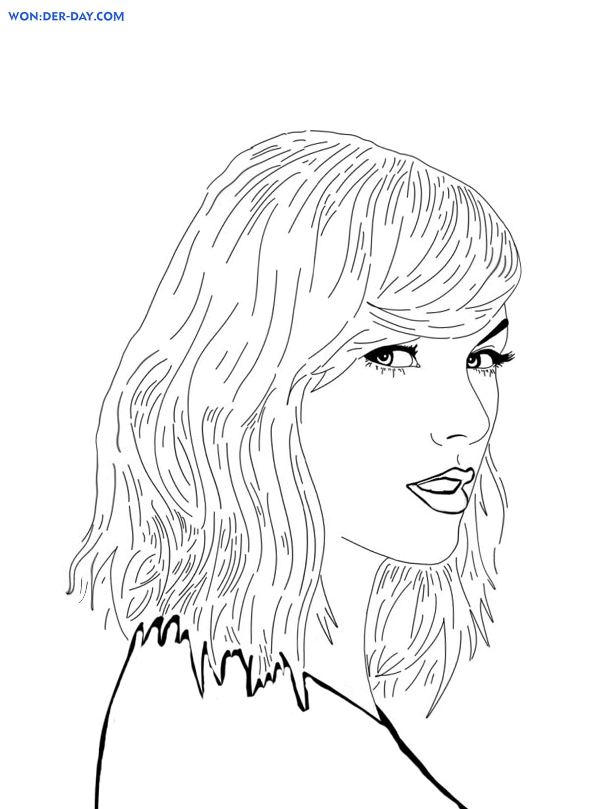 Taylor Swift Coloring Pages . Print for Free  WONDER DAY — Coloring pages  for children and adults