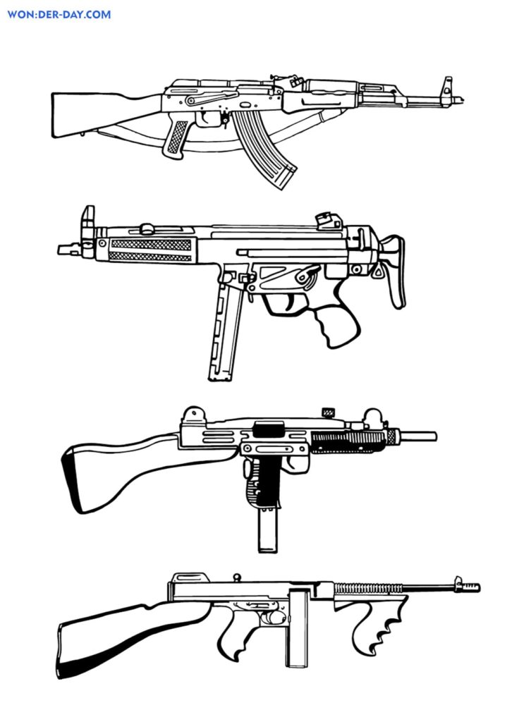 Desenhos de Armas para colorir
