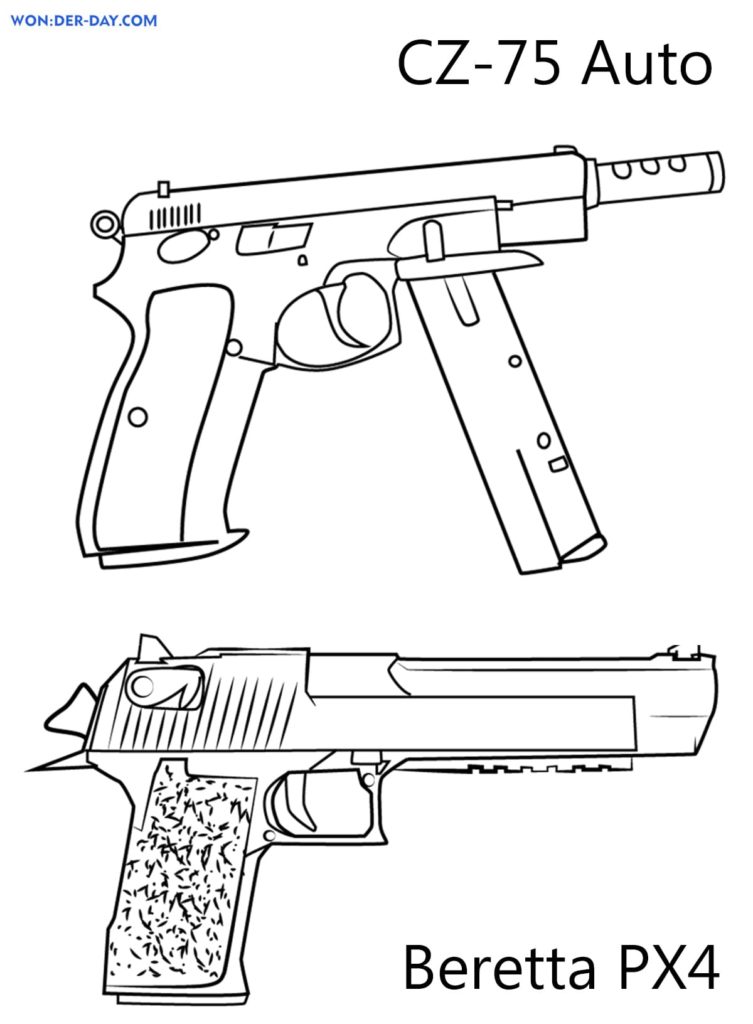 Dibujos de Armas para colorear . Imprimir para niños