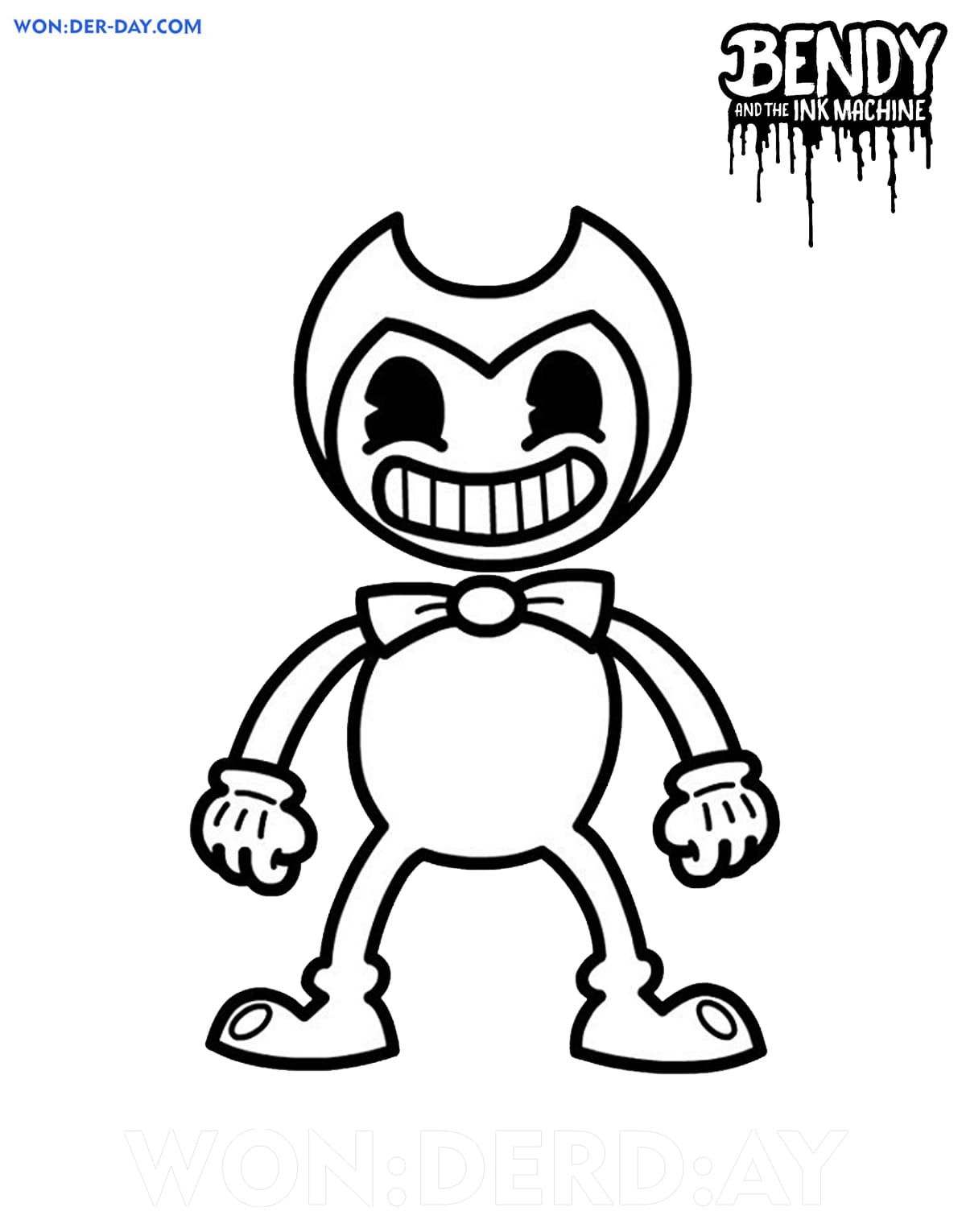 Bendy Characters Coloring Pages