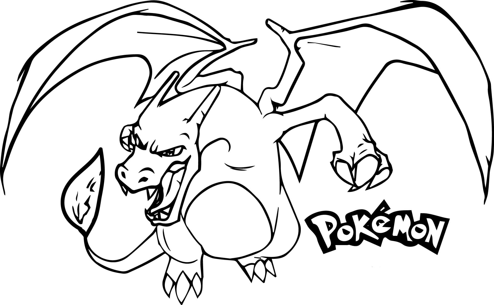 Charizard Coloring pages. Print for free WONDER DAY