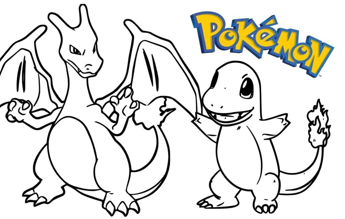 Pokemon Desenhos para pintar colorir e imprimir do Pikachu, charmander,  Ash, Charizard - Desenhos para pintar e colorir