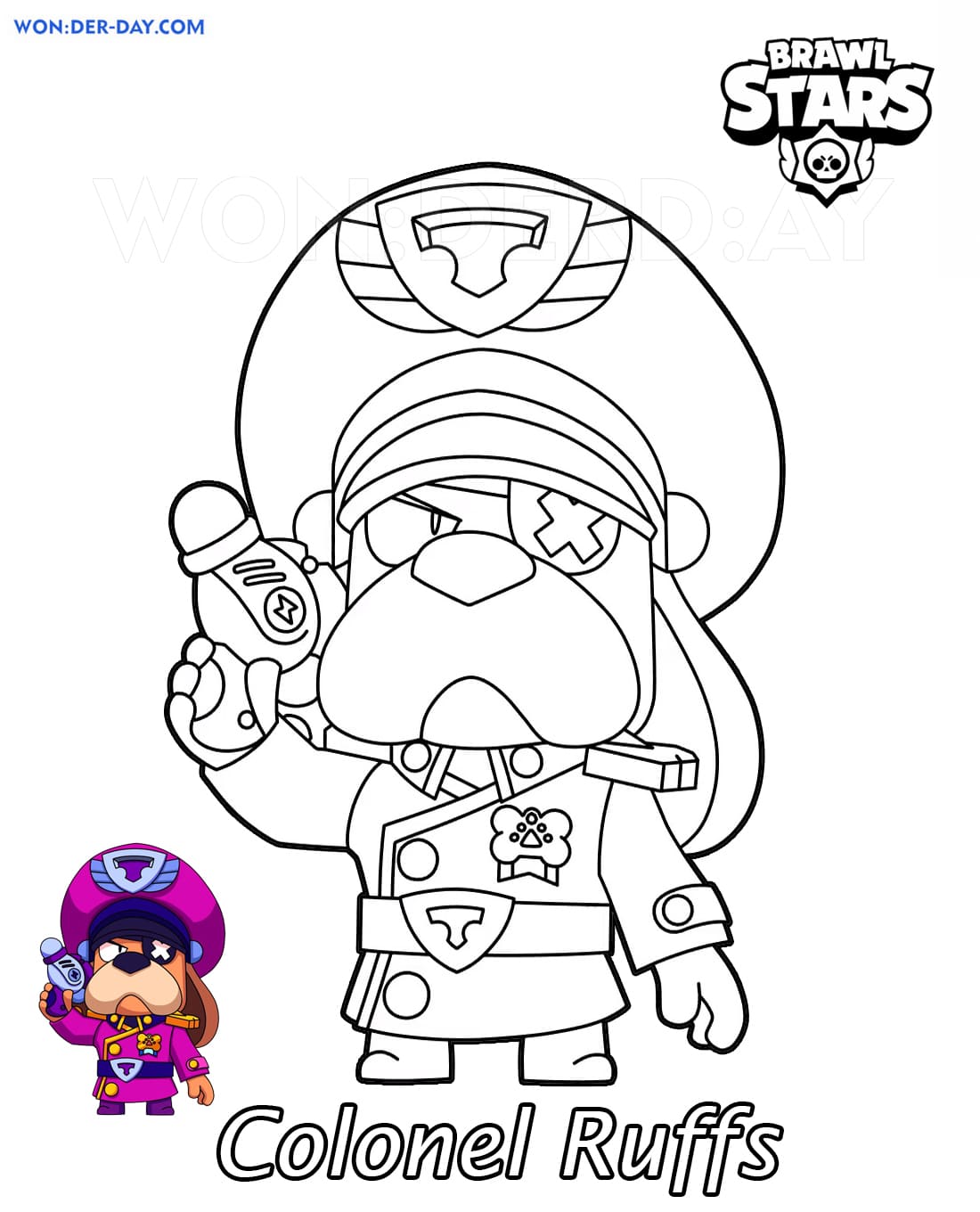 Colonel Ruffs Brawl Stars coloring pages 2021 - Printable