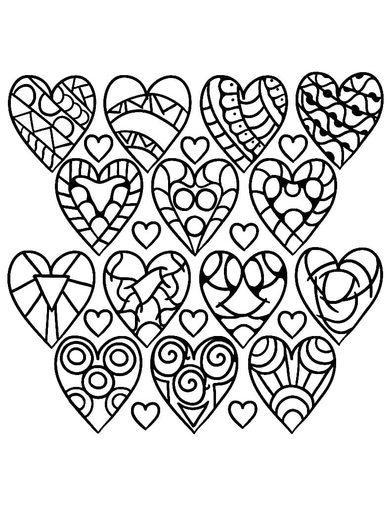 Desenhos de Coração para Colorir