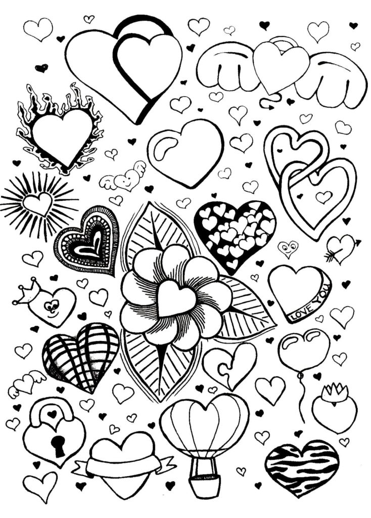 Dibujos de corazones para Colorear