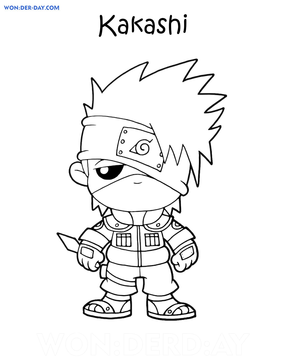 kakashi para colorir  Chibi coloring pages, Cartoon coloring