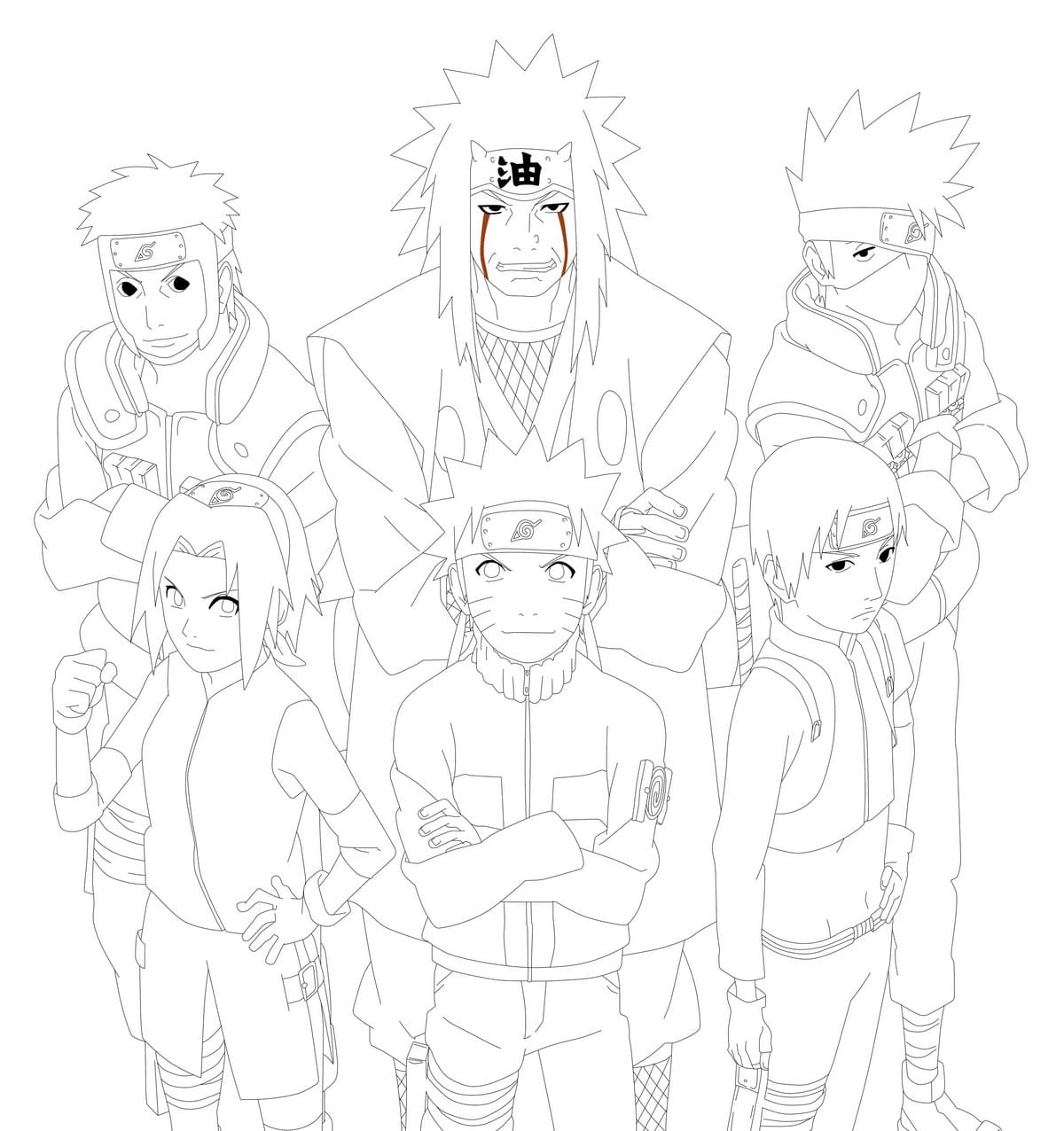 10 desenhos do Kakashi para imprimir e pintar - Naruto Hokage