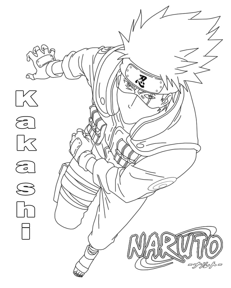 naruto para colorir98  Dibujos de kakashi, Páginas para colorear