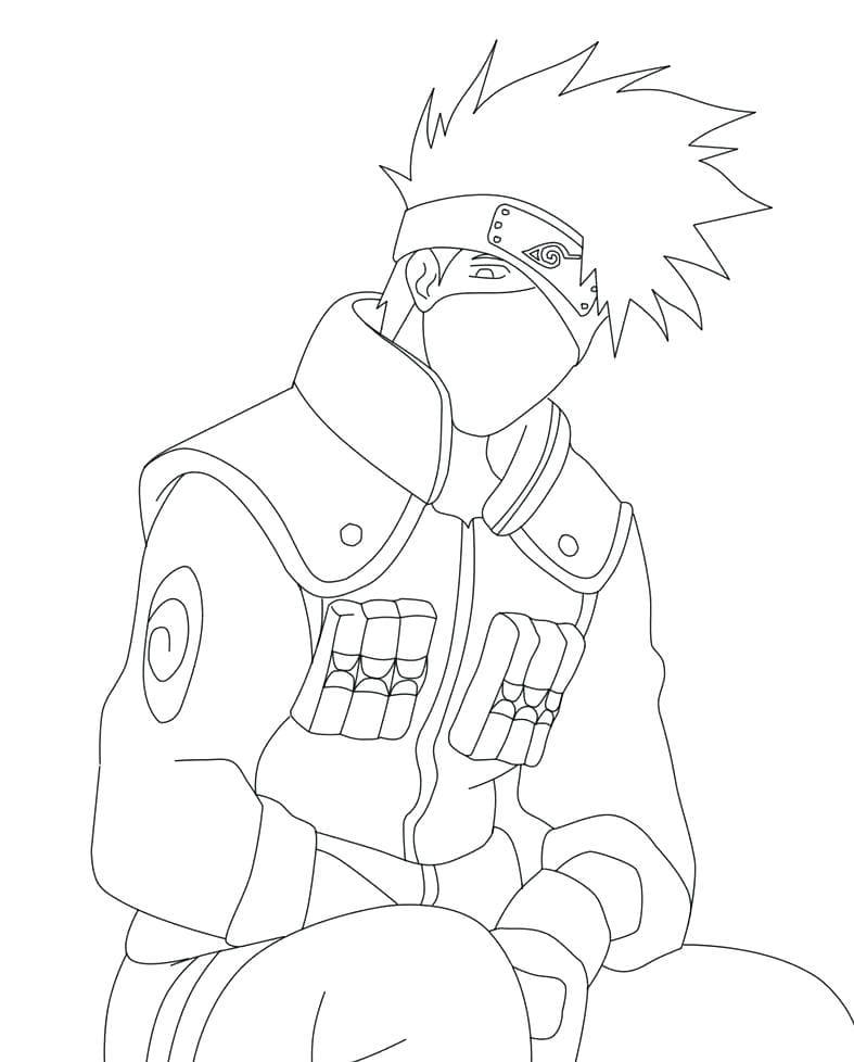 Kakashi para colorir - Imprimir Desenhos