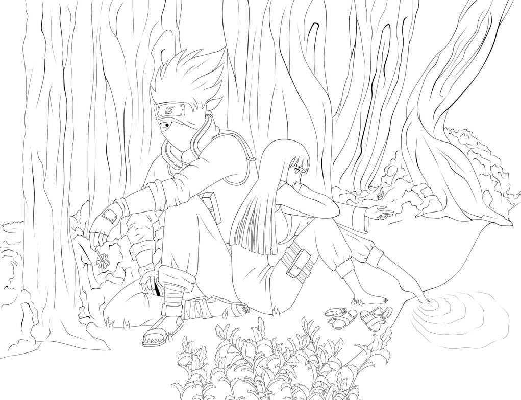 Kakashi com kunai para colorir - Imprimir Desenhos