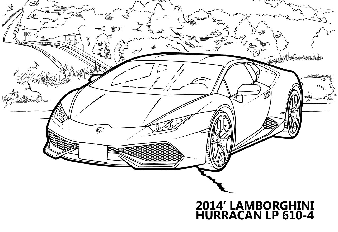 Ausmalbilder Lamborghini - Drucken Sie für Kinder