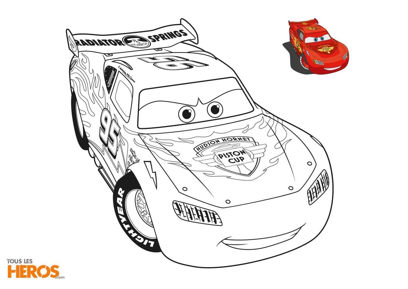 Lightning McQueen with color image.