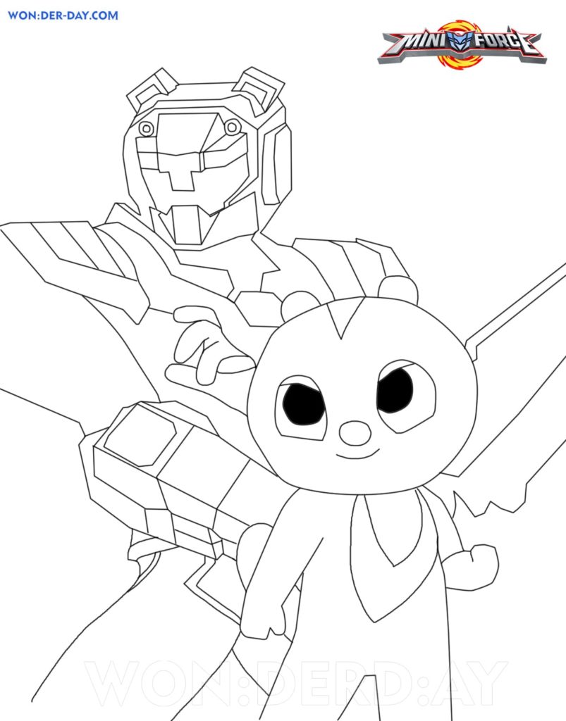 Miniforce Coloring pages. Print free for kids