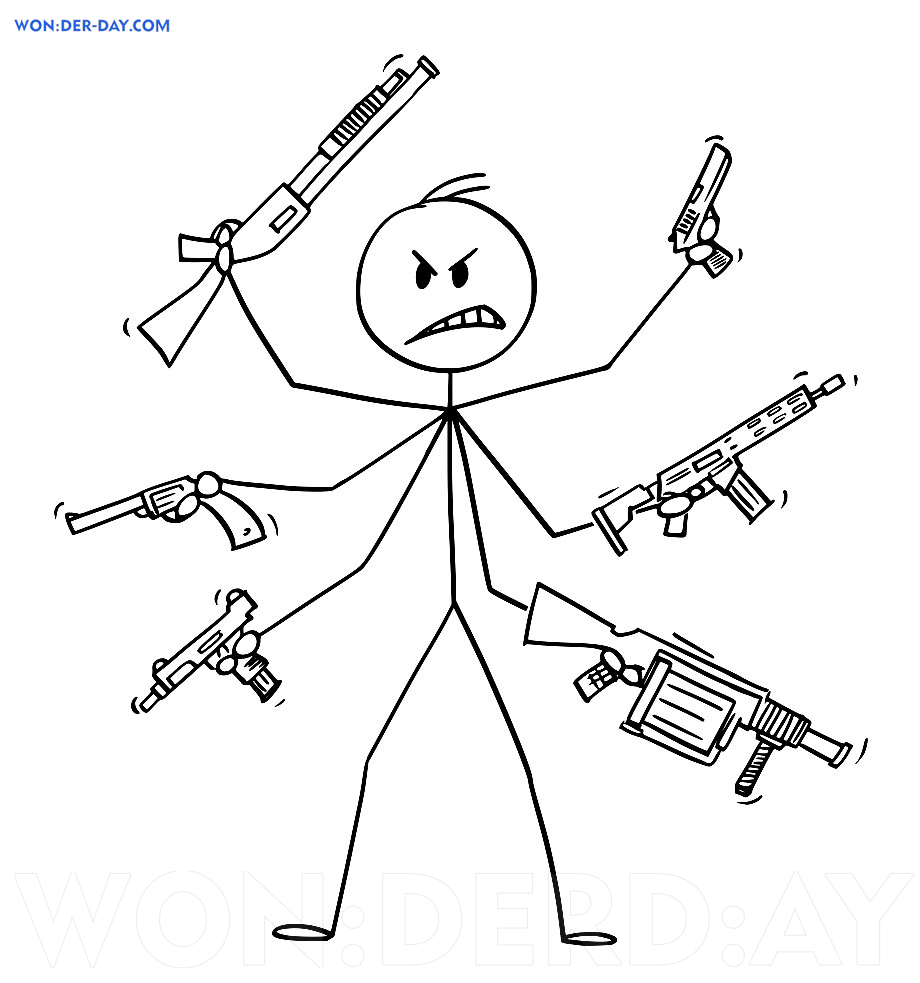 Stickman coloring pages