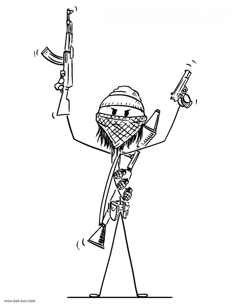 Stickman coloring pages