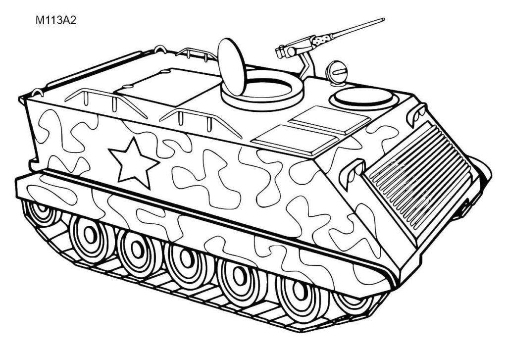 Desenhos de Tanque para colorir