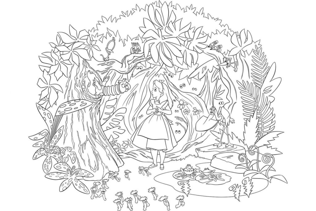 Desenhos de Alice no País das Maravilhas para colorir