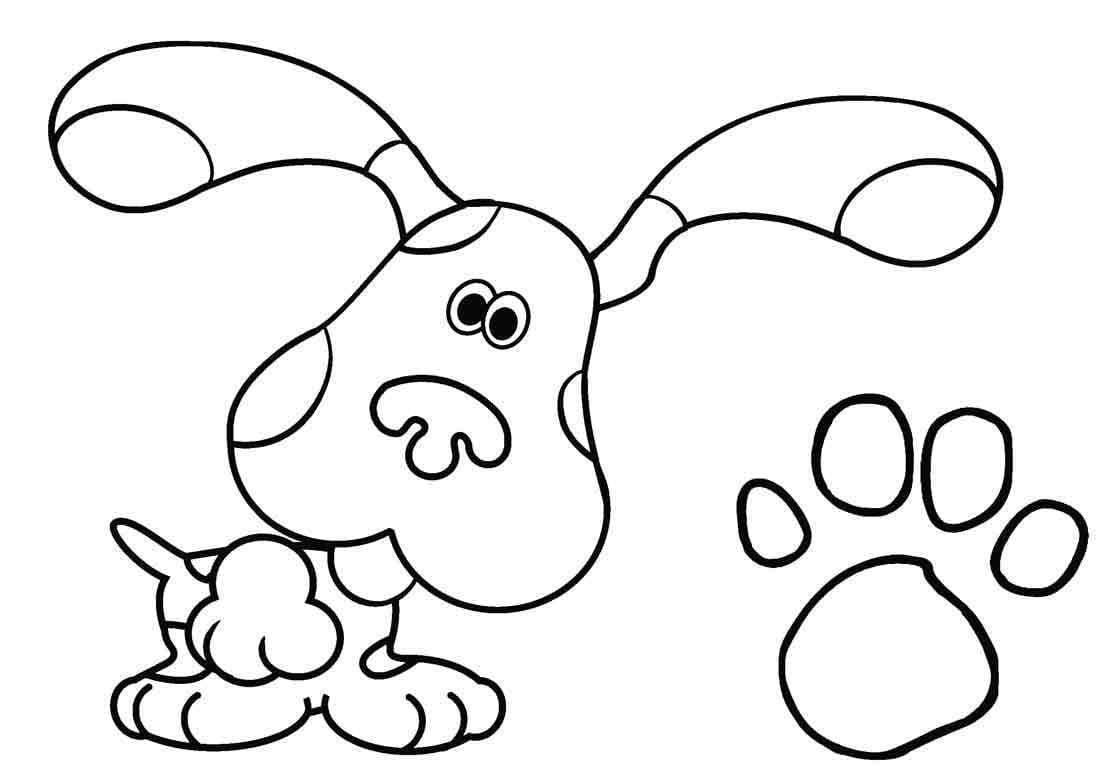 coloring pages blues clues with pink dog