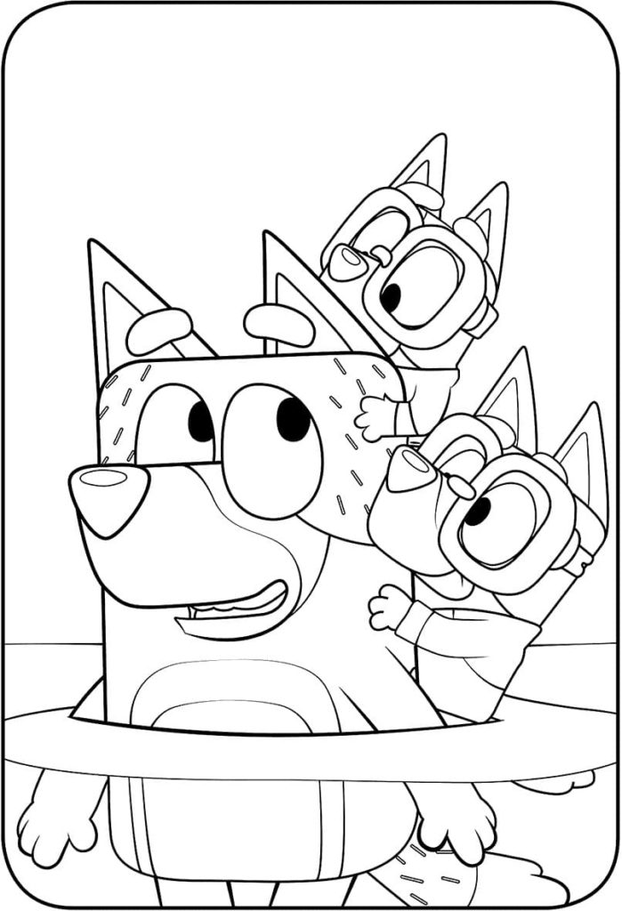 Bluey coloring pages. Print or download for free WONDER DAY