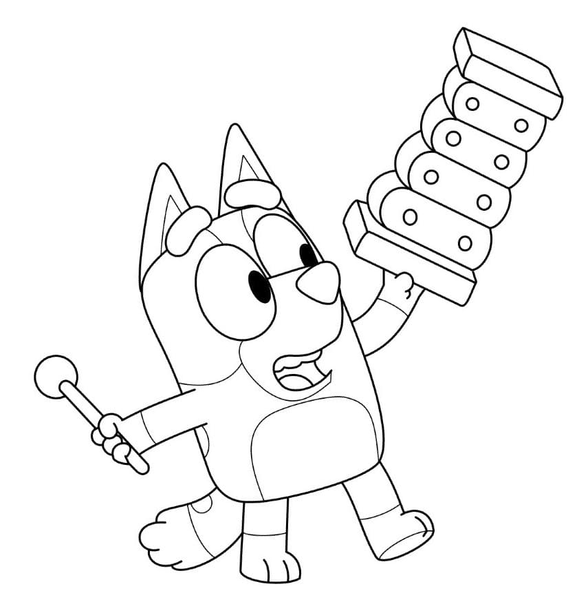 Printable Bluey And Bingo Colouring Pages