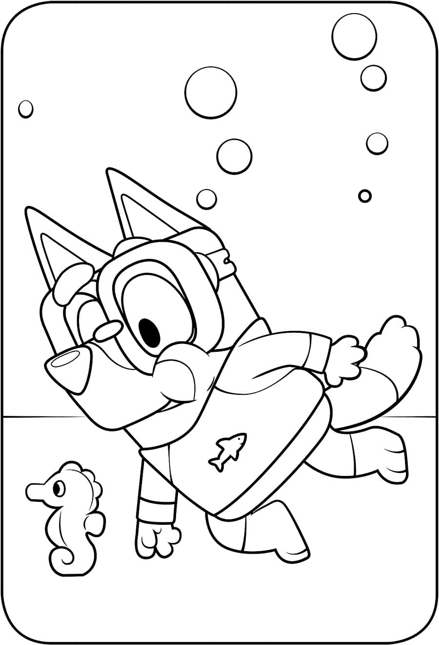 Bluey coloring pages. Print or download for free WONDER DAY
