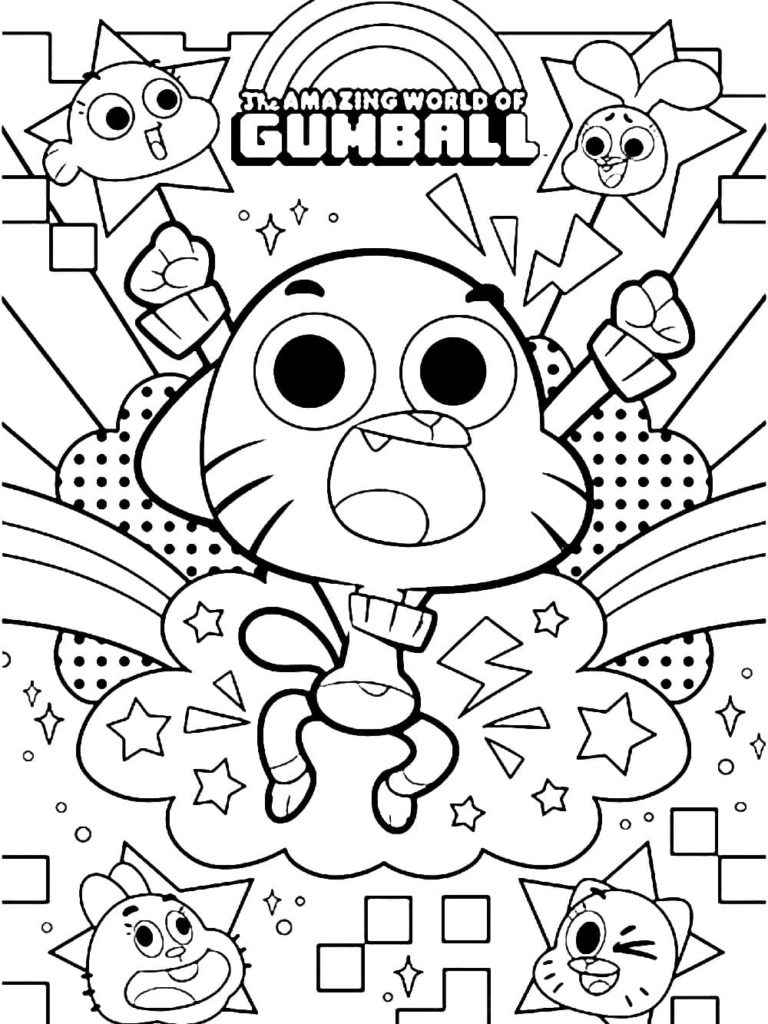 Desenhos de Gumball para colorir