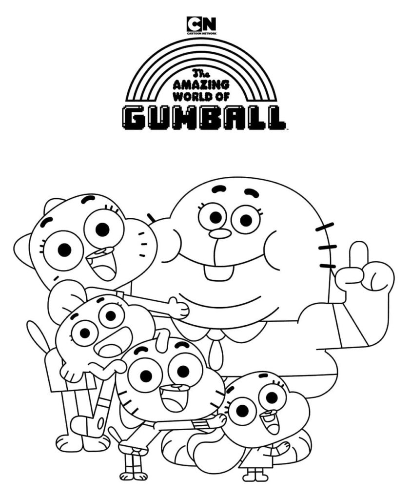 Desenhos de Gumball para colorir
