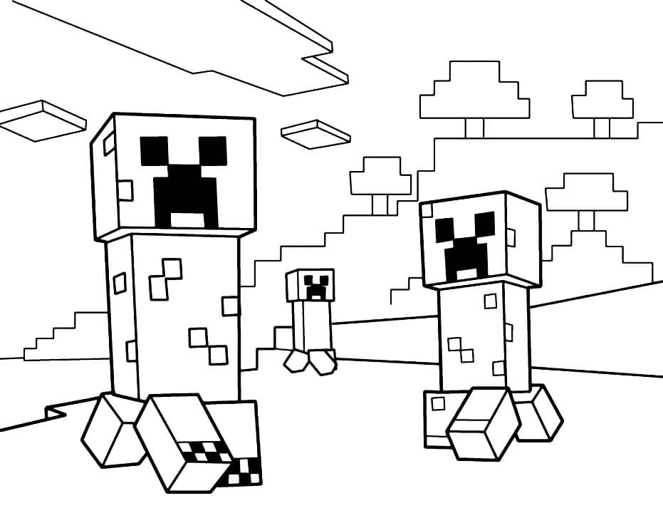 Desenho de Creeper Minecraft para colorir - Tudodesenhos