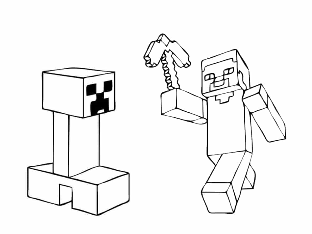 Creeper coloring pages. 