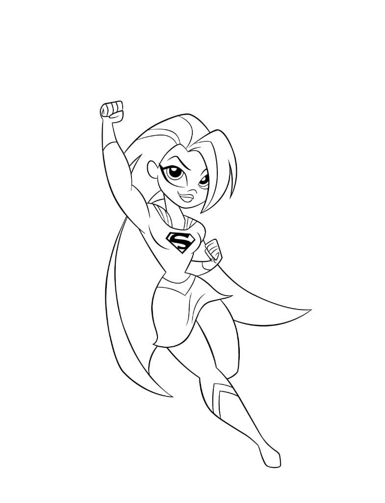 Desenhos para colorir de kara super-heroína 