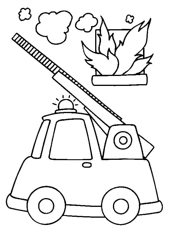 Dibujos para colorear Camión de bomberos - Imprimir para niños