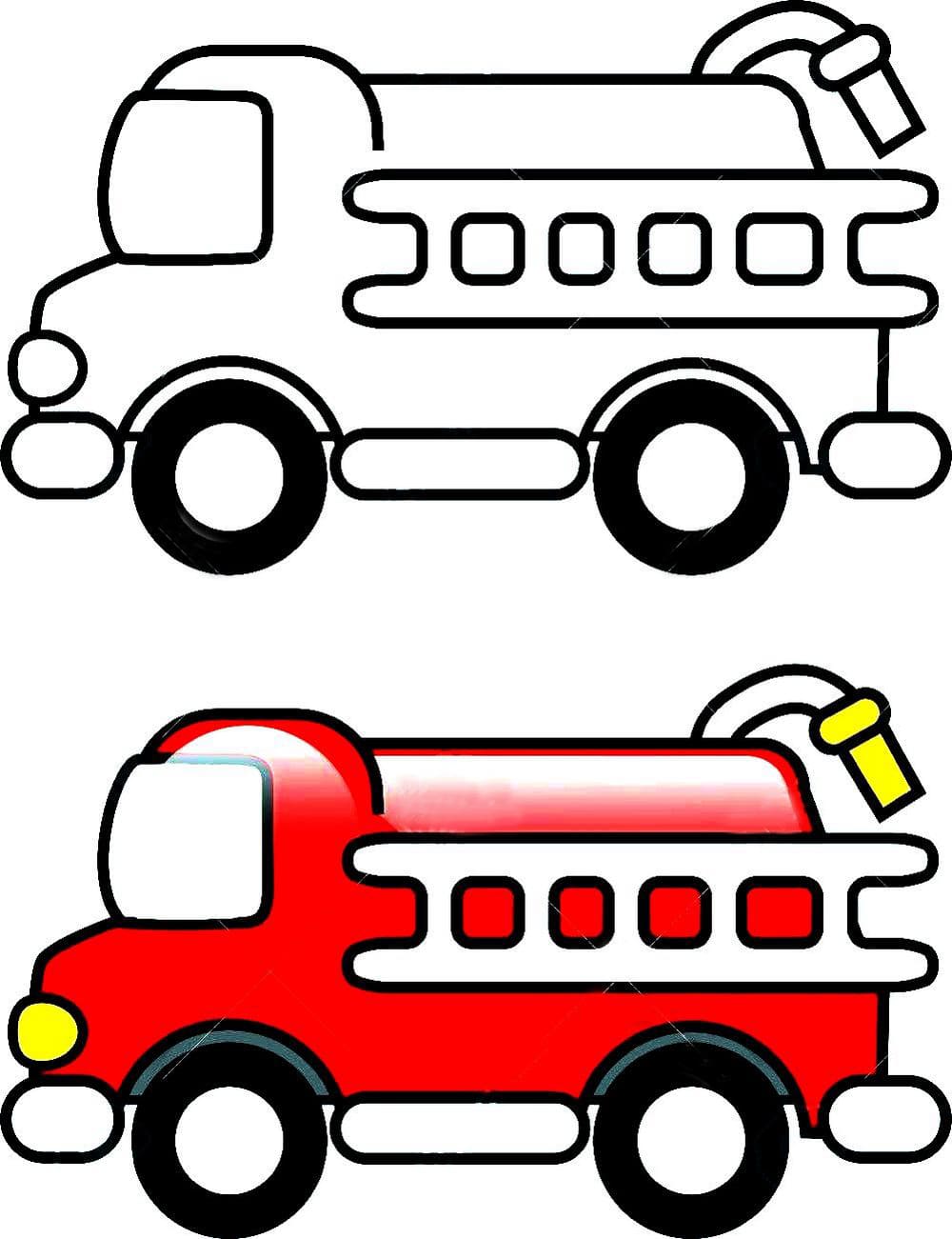 He reconocido Cilios fuego Dibujos para colorear Camión de bomberos - Imprimir para niños