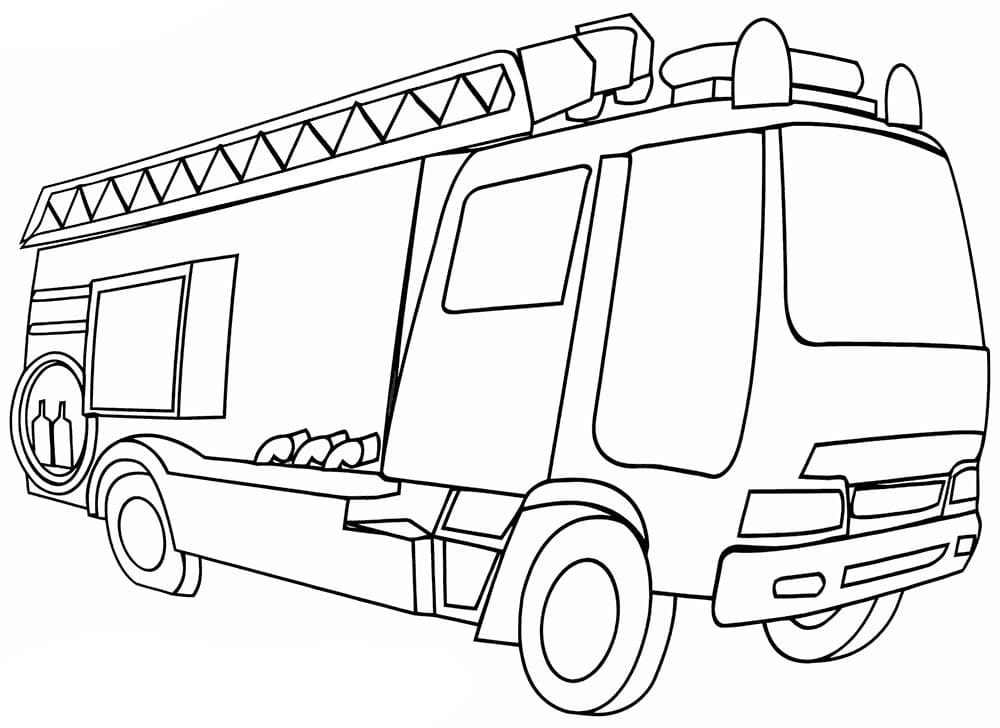 Ausmalbilder Feuerwehrauto. Drucken für Kinder
