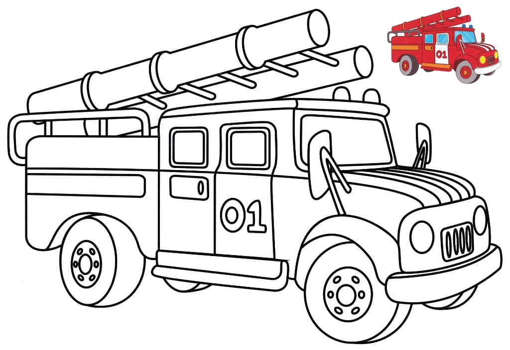 Dibujos para colorear Camión de bomberos
