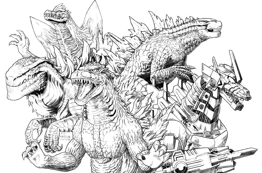 Godzilla Vs Kong Mechagodzilla Coloring Pages  Godzilla Coloring Pages ...