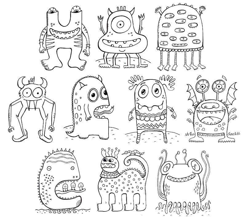 Desenhos de Monstros para Colorir