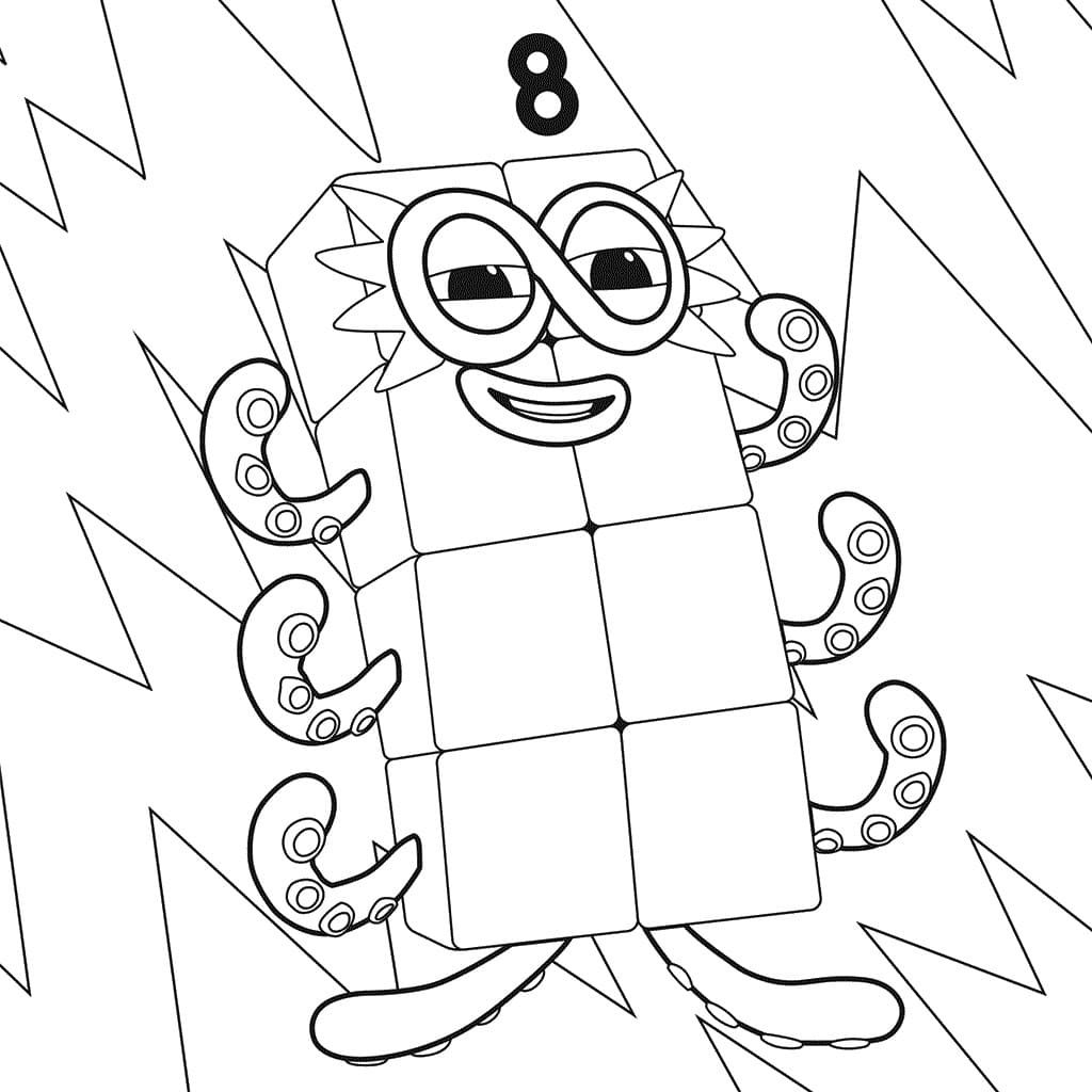Disegni da colorare Numberblocks per bambini